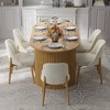 Pexfix White Linen Upholstered Dining Chairs Set of 2 - 3 of 4
