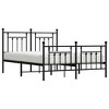 vidaXL 12" Black Queen Metal Bed Frame with Headboard & Footboard No Mattress - 4 of 4