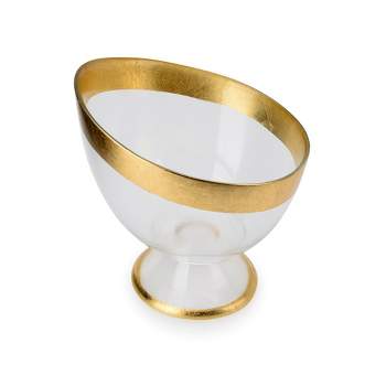 Classic Touch Footed Candy Bowl with Gold Rim, 7"D