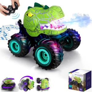 Boersma Remote Control Dinosaur Stunt Car for Boys, 360° Spin Monster Truck Toy with Spray, Lights & Music, All-Terrain RC Car Gift for Kids Age 6-12 - 1 of 4