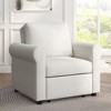 3-in-1 Convertible Sofa Bed Chair for Adults, Adjustable Backrest Lounger, Single Sleeper Chair Bed, Linen Fabric - 3 of 4