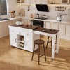 Bella Depot 74.8" Kitchen Island with Extendable Dining Table on Wheels with 3 Drawers 2 Door Cabinet for Dining Room - 4 of 4