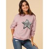 INSPIRE CHIC Women's Sequin Shiny Star Crew Neck Long Sleeve Sweatshirt - 2 of 4