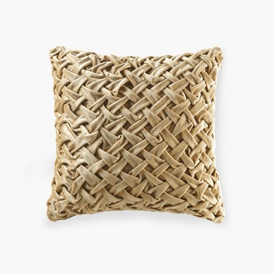 LIVN CO. Vintage Ruched Square Velvet Pillow