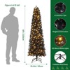 Jojoka 6FT Pre-Lit Black Pencil Christmas Tree with 250 Color Changing Lights, Hinged Slim Artificial Xmas Tree with 571 Branch Tips and Metal Stand - 3 of 4