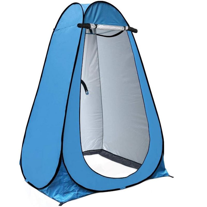 MPM 6FT Pop Up Privacy Tent Instant Shower Tent Portable Outdoor Rain Shelter, Camp Toilet, Dressing Changing Room with Carry Bag blue, 1 of 6