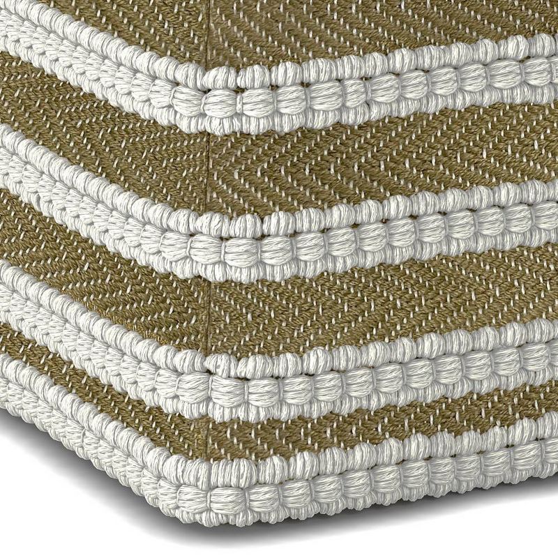 Jericho Square Woven PET Polyester Pouf Natural/White - WyndenHall, 3 of 7