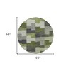 Olive Green And Artichoke Green Geometric Washable Indoor Outdoor Area Rug - 3 of 4