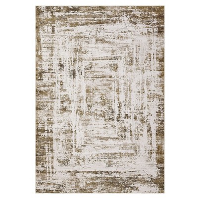 Machine Washable Area Rug Modern Abstract Non Slip Rug Foldable Stain Resistant Low Pile Indoor Carpet for Living Room Bedroom,Khaki/9'×12'