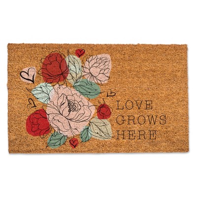 Creative Products Love Grows Here Floral 30 x 18 Door Mat