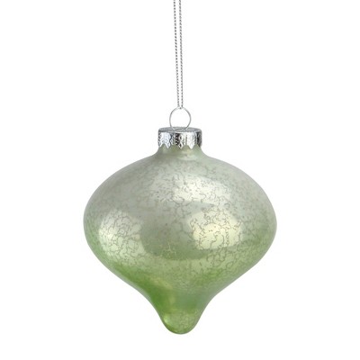 Soft green and white glass ornament Melrose 