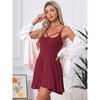INSPIRE CHIC Women's Nightgown Ruffle Pleated Flowy Babydoll Chemise Camisole Mini Pajama Dress - 3 of 4
