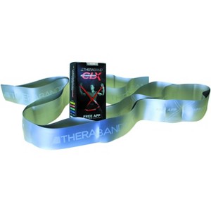 THERABAND CLX Band with Loops, 5 FT, Silver, Super Heavy Thickness, 10.2 LBS Resistance, Level 7 - 1 of 4