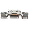 6 Piece Outdoor Backyard PE Wicker Sofa Set,Rattan Patio Conversation Set with Double Cushions,Wooden Modular Sectional Sofa Set-Coolbibila - 2 of 4