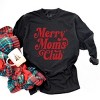 Merry Mom's Club Distressed - Women's Garment Dyed Long Sleeve Graphic T-Shirt - 2 of 4