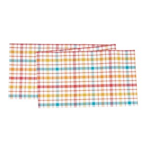 C&F Home Radley Plaid Woven Reversible Colorful Summertime Table Runner - 1 of 4