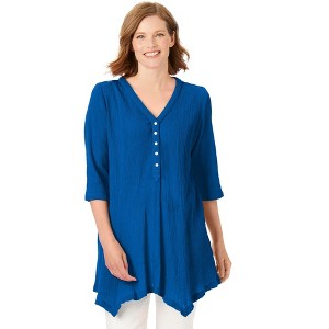 Woman Within Handkerchief Hem Henley Tunic - 1 of 4