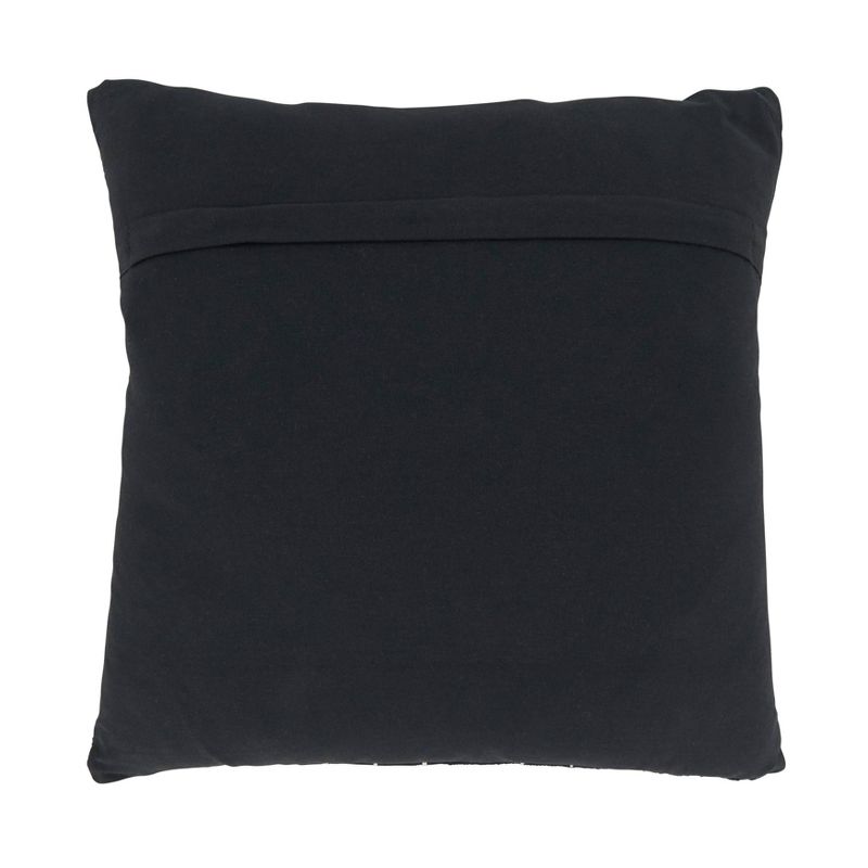 18&#34;x18&#34; Stitched Patchwork Design Square Pillow Cover Black - Saro Lifestyle, 3 of 7