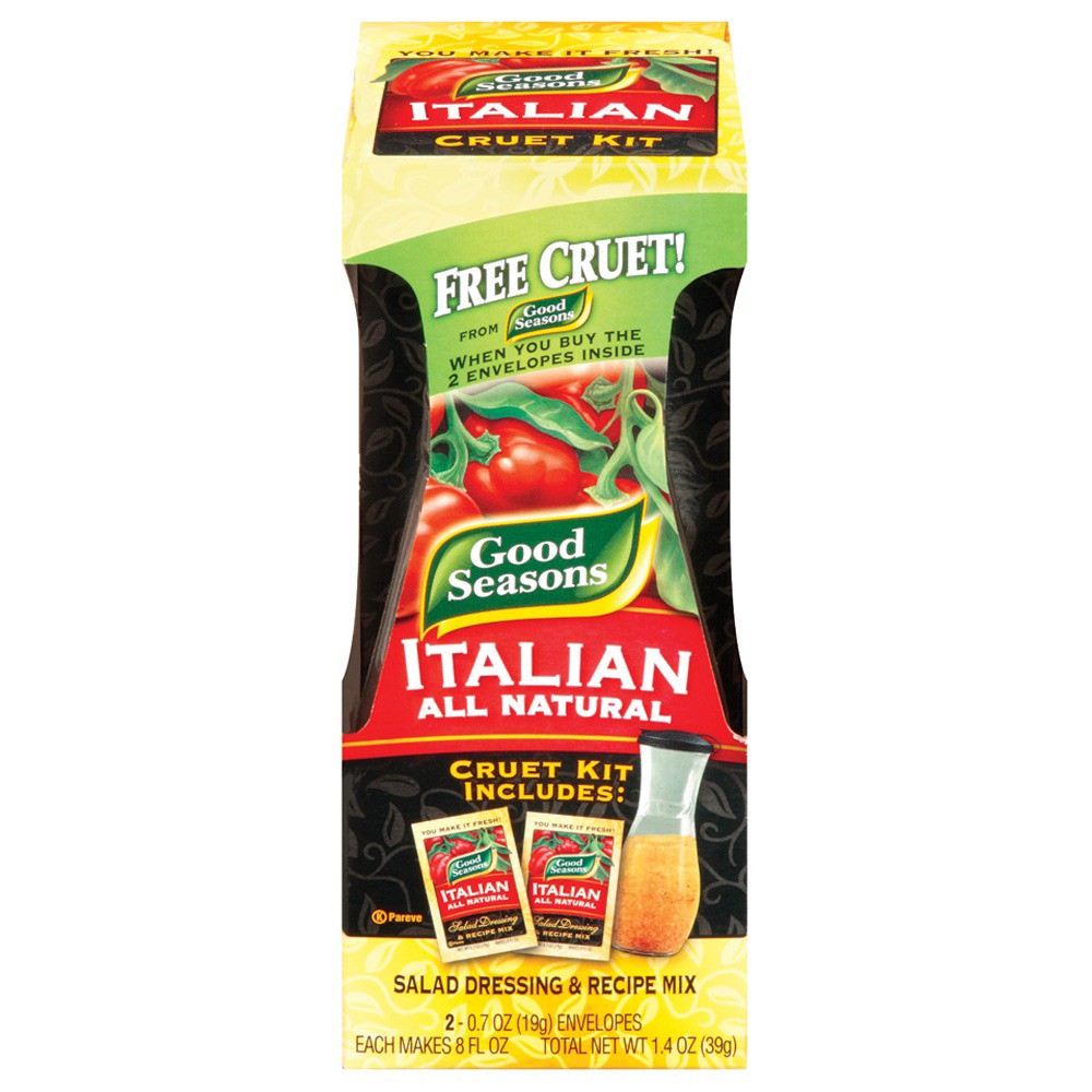 UPC 043000978689 product image for Good Seasons Italian Dressing & Recipe Mix Cruet Kit 1.4oz | upcitemdb.com