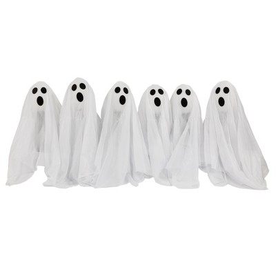 Northlight Set Of 6 Led Lighted White Ghost Halloween Outdoor Pathway ...