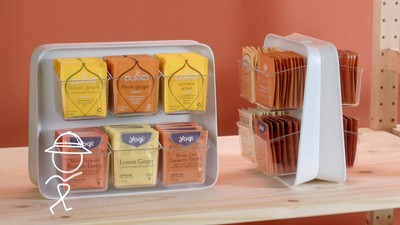White Plastic Tea Bag Organizer with Removable Bins
