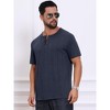 INSPIRE CHIC Men's Henley Short Sleeve Button Down Jacquard Texture Knitted T-Shirts - 4 of 4