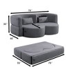 GDFStudio Kian 79" Modern Folding Boneless Corduroy Upholstered Sofa Bed, Dark Gray - 3 of 4
