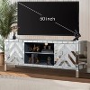 47 Inch Mirror TV Media Console with Diamond Glass Doors, Dual Door Design w/Open Storage Space, Compatible with 50-Inch TVs, Modern Decor for Home - 3 of 4