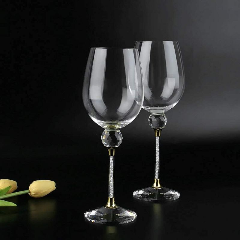 The Wine Savant Diamond Studded Wine Glasses, Perfect Addition to Home Bar, Unique Style & Decor - 2 pk, 3 of 7