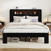 NicBex Full/Queen/King Vintage Bed Frame with Storage LED Light Headboard,Modern Platform Bed for Bedroom,No Box Spring Needed - 2 of 4