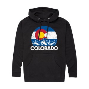 Men's - Instant Message - Retro Colorado Flag Mountains Graphic Fleece Pullover Hoodie - 1 of 4