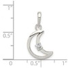 Black Bow Jewelry Sterling Silver and CZ Accent Open Crescent Moon Pendant - 4 of 4