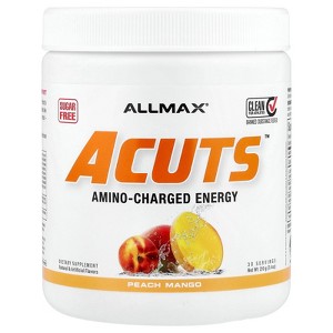 ALLMAX A:CUTS Amino-Charged Energy Drink, Peach Mango - 210 g - with Caffeine, Green Coffee Extract, L-Carnitine & 2000 mg of Taurine - Sugar & Gluten - 1 of 4