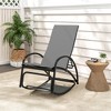 Tangkula 2-in-1 Outdoor Rocking Chair Convertible Lounge Chair with 4-Position Adjustable Backrest Curved Armrests - 2 of 4