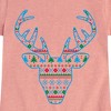 Girls' - Instant Message - Pixel Sweater Deer Christmas Fitted Short Sleeve Graphic T-Shirt - 2 of 4