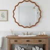 Whisen 36" Wavy Round Decorative Mirror, Solid Wood Frame, Entryway - 4 of 4