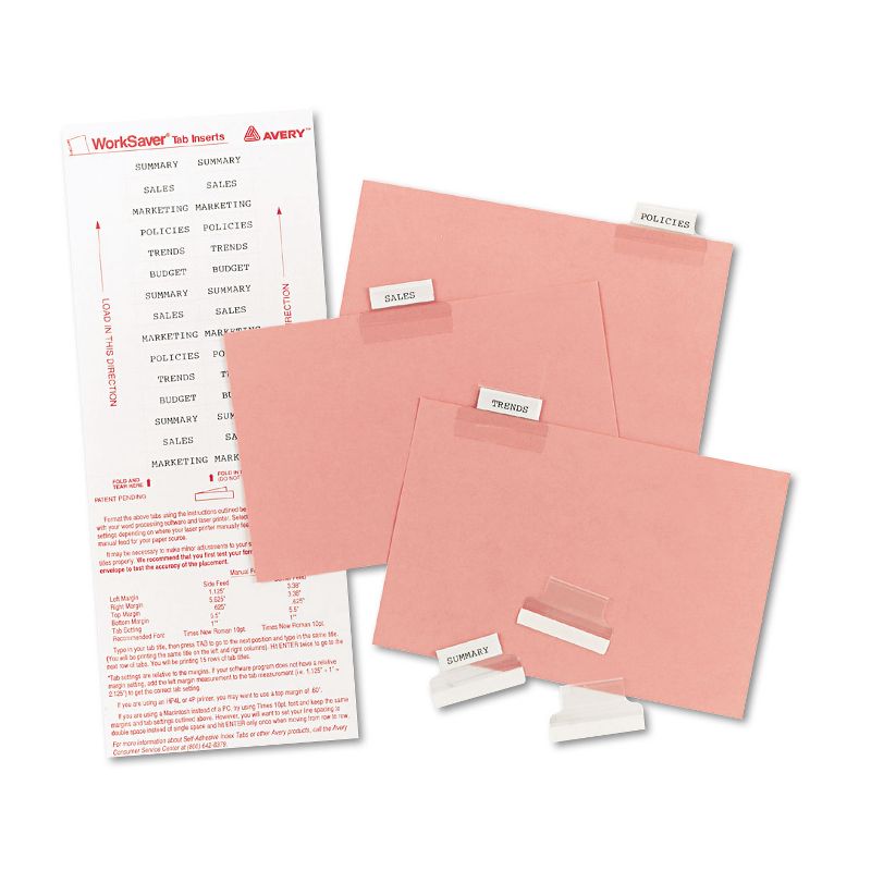 Avery Insertable Index Tabs with Printable Inserts One Clear Tab 25/Pack 16221, 2 of 6