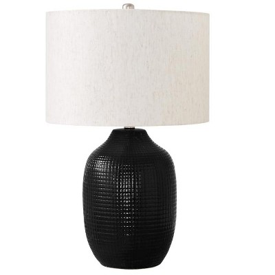 Monarch Specialties Lighting 26inchH Table Lamp Black Ceramic Ivory / Cream Shade Contemporary Modern