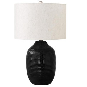 Monarch Specialties Lighting 26inchH Table Lamp Black Ceramic Ivory / Cream Shade Contemporary Modern - 1 of 4