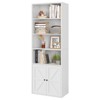 Wpond 71" Bookcase, Industrial BookShelves with Doors, Farmhouse Bookcase with Storage Shelves, Home Storage Cabinet for Living Room, Bedroom, Office - 2 of 4