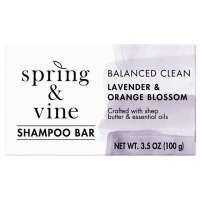 Spring & Vine Lavender & Orange Blossom Balanced Clean Shampoo Bar - 3.5oz