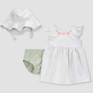 Carter's Just One You® Baby Girls' Striped Floral with Hat - Green - 1 of 4