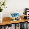 Fabulaxe Decorative Gold Metal Floating Picture Frame Vertical & Horizontal Photo Display with Easel Back - 3 of 4