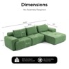 GDFStudio Odin 120'' Modern L-Shaped 3-Seater Corduroy Upholstered Sectional Sofa with Steel Frame - 2 of 4