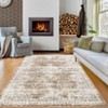 Washable Vintage Floral Living Room Rugs, Distressed Print Non Slip Bedroom Carpet, Retro Accent Large Dining Room Kitchen Rugs - 4 of 4