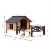 LAOTIES Outdoor Large Wooden Dog House With Porch,Weatherproof Cabin Style Kennel For Large Dogs,Durable Fir Wood Shelter - 3 of 4