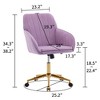 NicBex Adjustable Ergonomic Office Chair with Golden Base, Luxury Home Office Desk Chair with S-Shaped Backrest, Computer Swivel Chair, Vanity Chair - 2 of 4