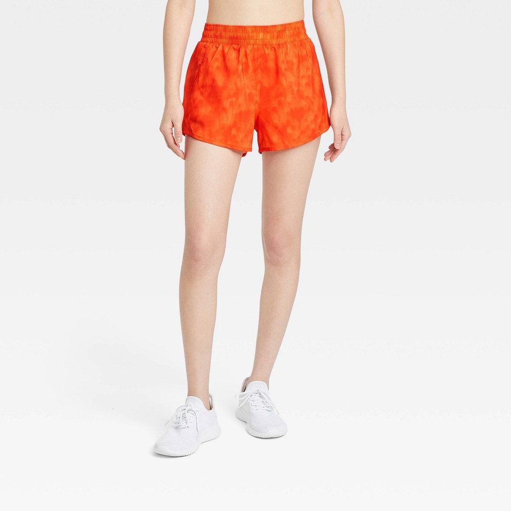 Women's Mid-Rise Run Shorts 3" - All in Motion Assorted Orange XL