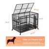 Gulches 48" Heavy Duty Dog Crate with Wheels/Unique Air Lift Rod / 360¡ã & Adjustable 2 Bowls/Removable Dog Cage - 4 of 4