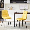 LOVMOR Mid-Century Velvet Dinning Chairs of 4 w/Upholstered Seat and Square-Patterned Backrest,Metal Legs for Dining Room,Living Room - 2 of 4